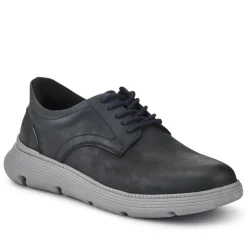 Easy Step In Casual Leather Lace Up Shoes - Navy