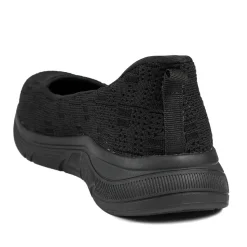 Easy Step In Comfort Wedge Shoes - Black