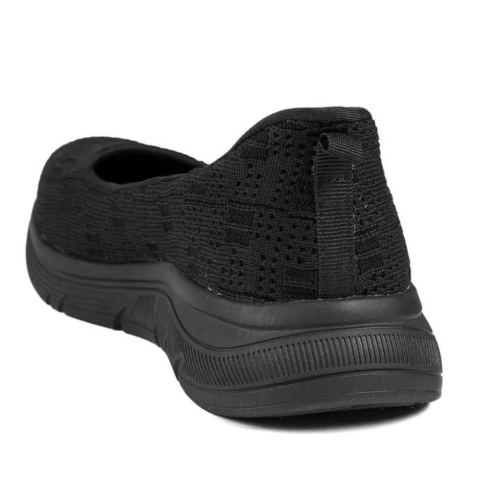 Easy Step In Comfort Wedge Shoes - Black