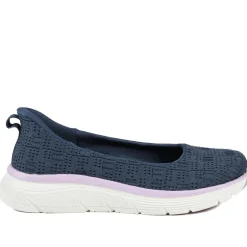 Easy Step In Comfort Wedge Shoes - Navy