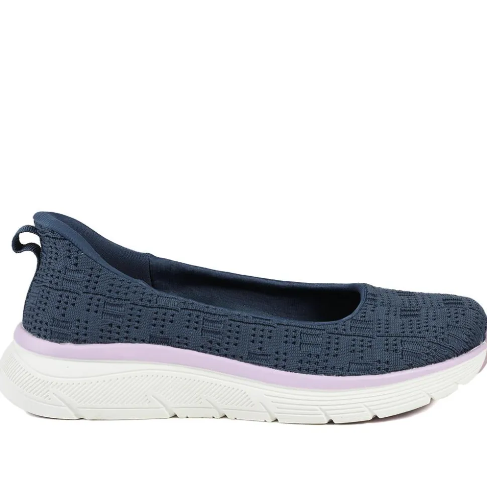 Easy Step In Comfort Wedge Shoes - Navy