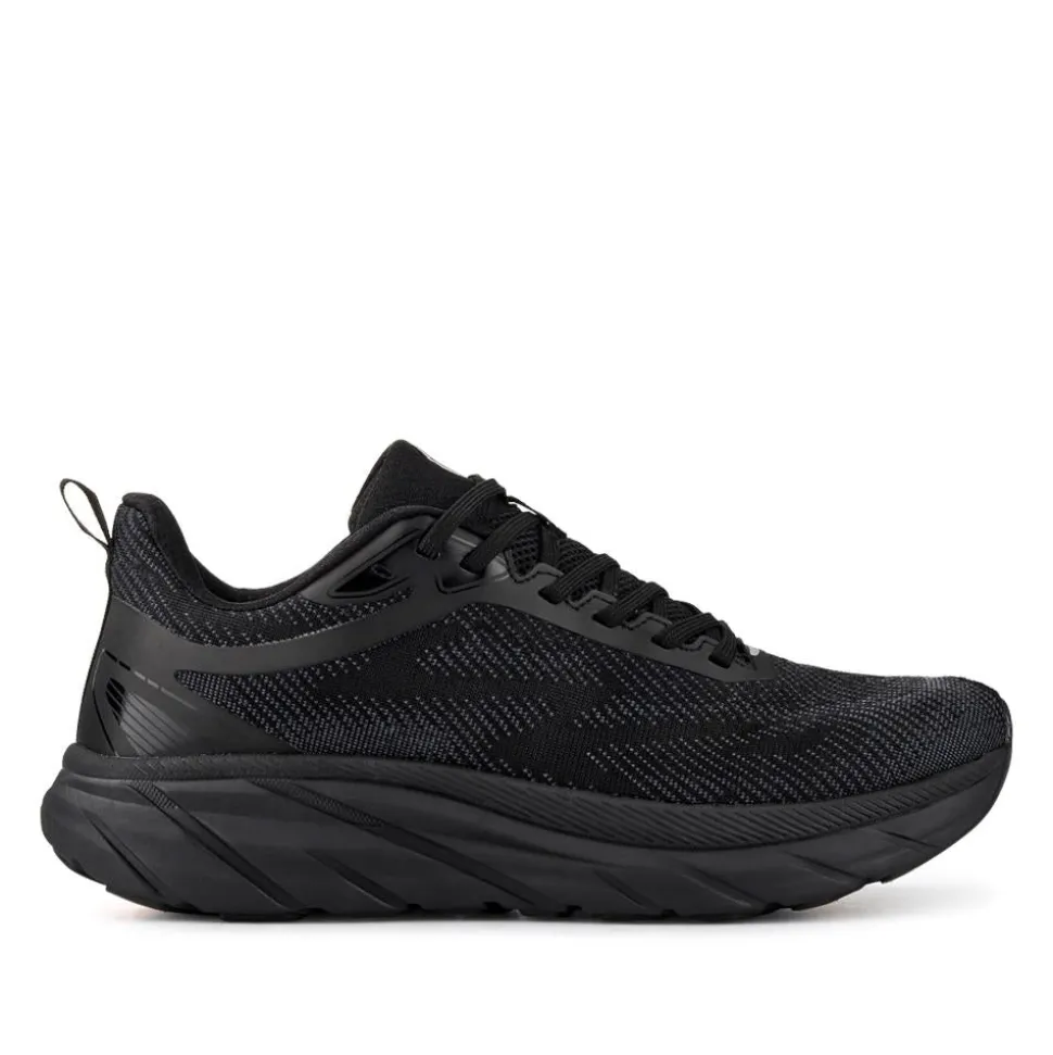 Easy Step In Memory Foam Lace Up Trainers - Black