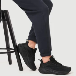Easy Step In Memory Foam Lace Up Trainers - Black