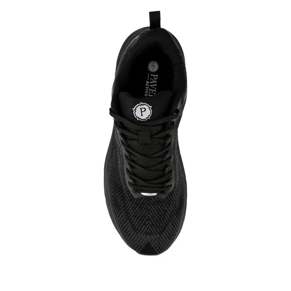 Easy Step In Memory Foam Lace Up Trainers - Black