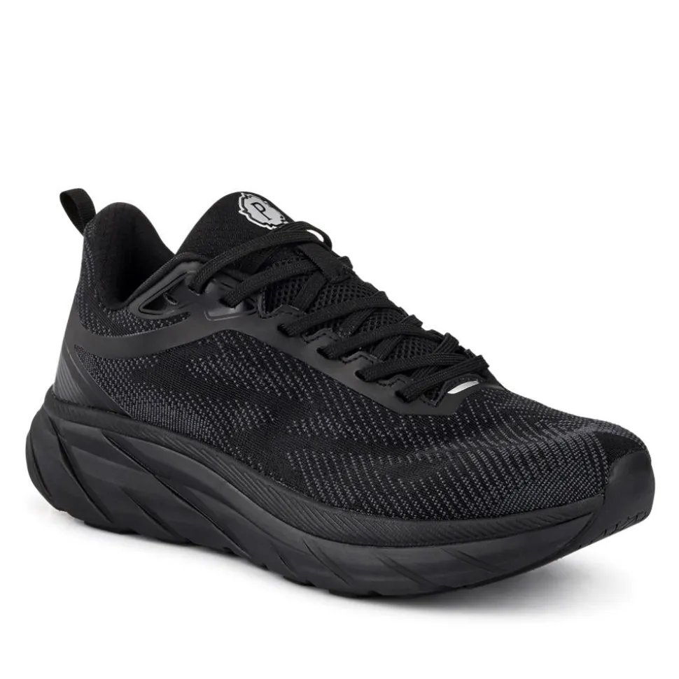 Easy Step In Memory Foam Lace Up Trainers - Black