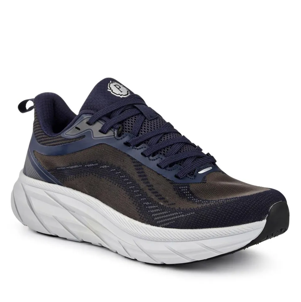 Easy Step In Memory Foam Lace Up Trainers - Blue