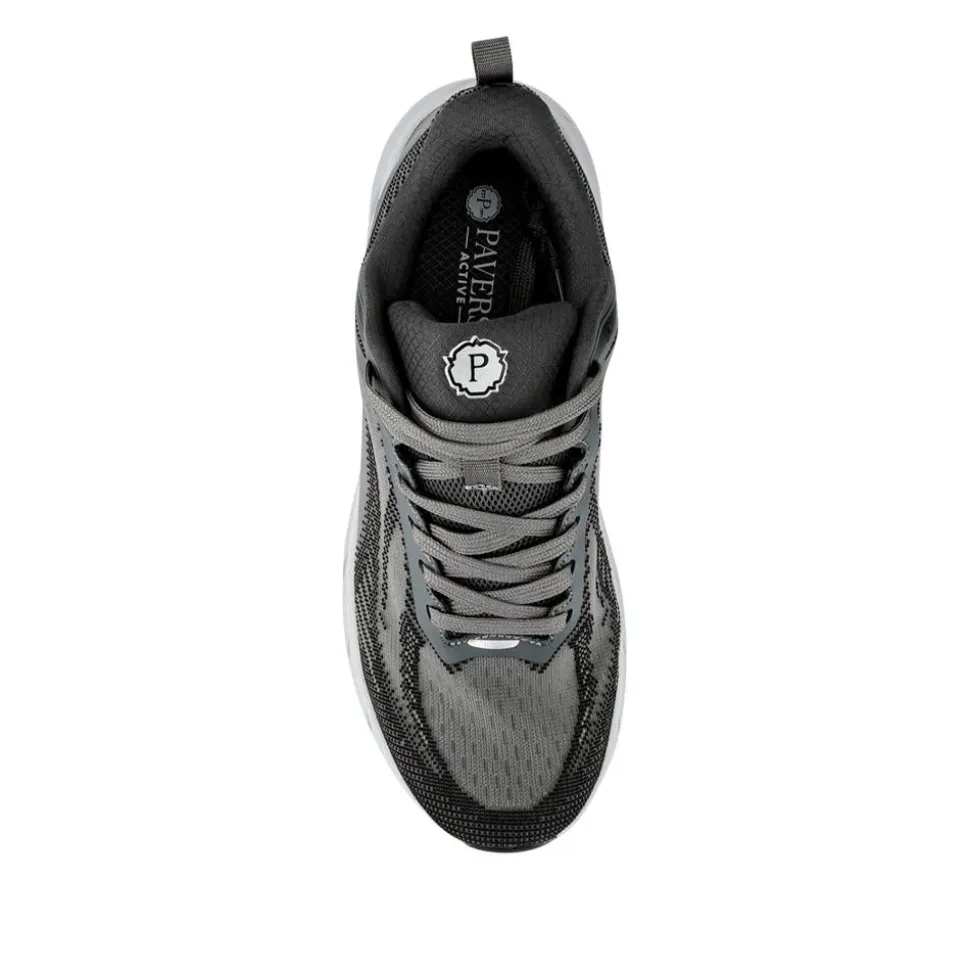 Easy Step In Memory Foam Lace Up Trainers - Grey