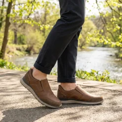Easy Step In Wide Fit Laceless Shoes - Cognac
