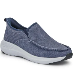 Easy Step In Wide Fit Laceless Trainers - Navy