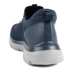 Easy Step In Wide Fit Memory Foam Lace Up Trainers - Navy