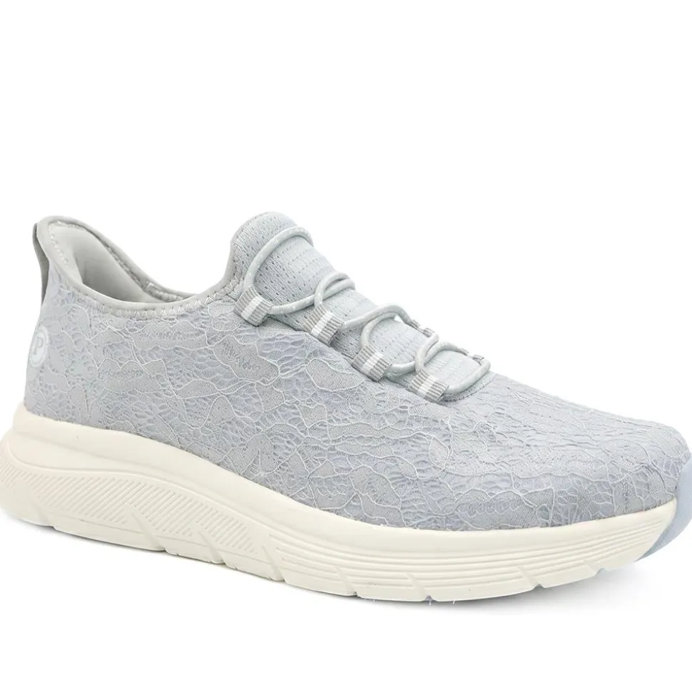 Easy Step In Wide Fit Memory Foam Trainers - Blue