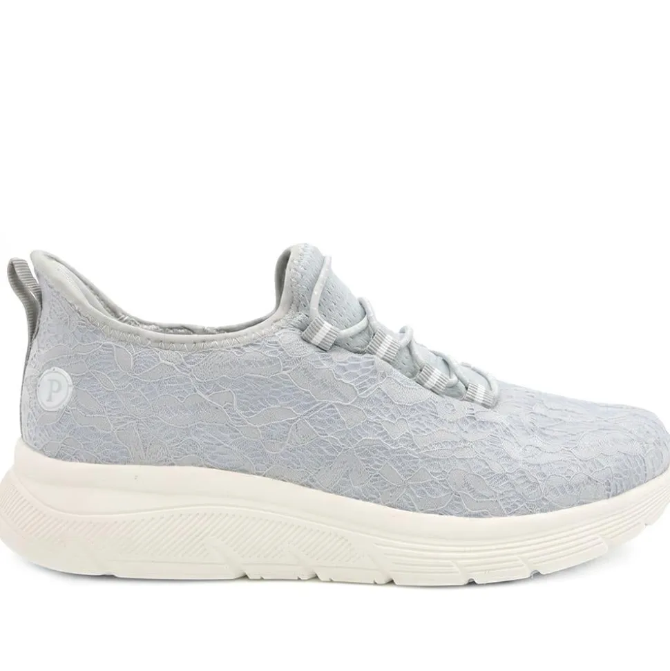 Easy Step In Wide Fit Memory Foam Trainers - Blue