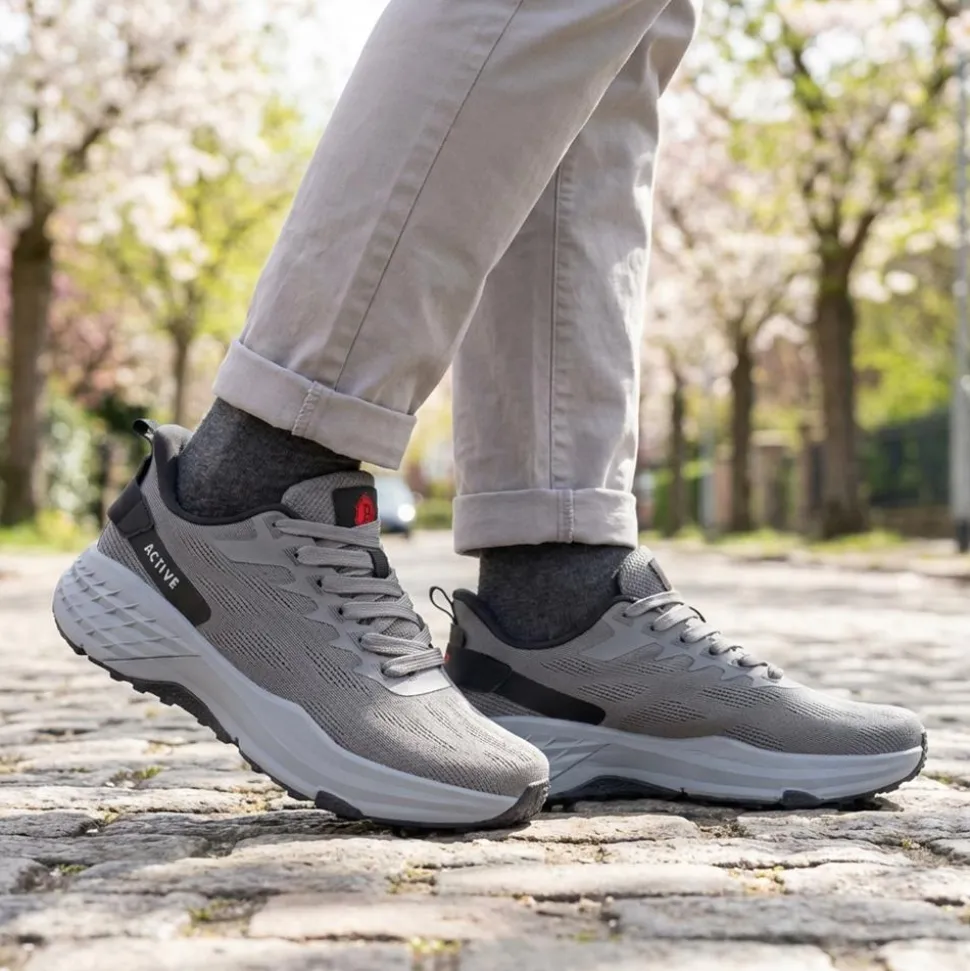 Easy Step In Wide Fit Memory Foam Trainers - Grey