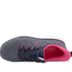 Easy Step In Wide Fit Memory Foam Trainers - Navy