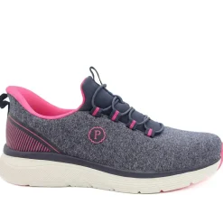 Easy Step In Wide Fit Memory Foam Trainers - Navy