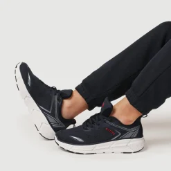 Easy Step In Wide Fit Memory Foam Trainers - Navy