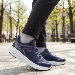 Easy Step In Wide Fit Memory Foam Trainers - Navy