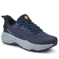 Easy Step In Wide Fit Memory Foam Trainers - Navy