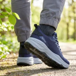 Easy Step In Wide Fit Memory Foam Trainers - Navy
