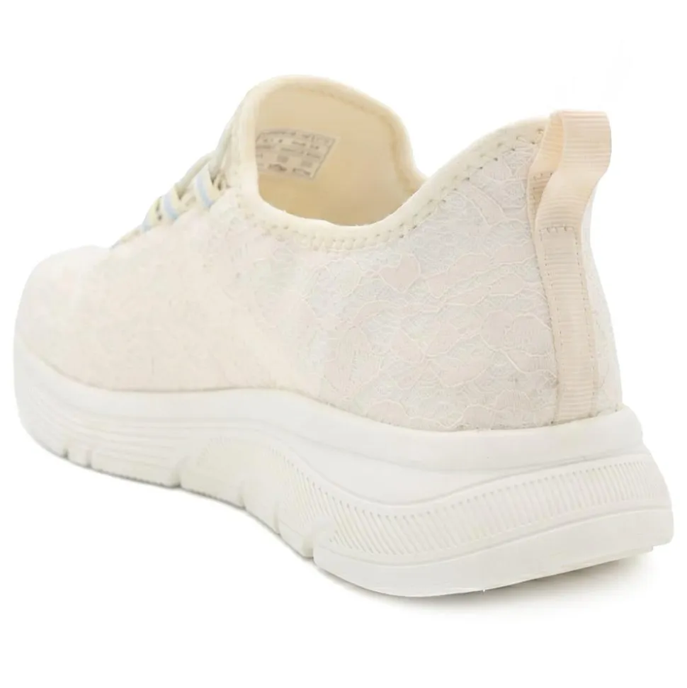 Easy Step In Wide Fit Memory Foam Trainers - Off White