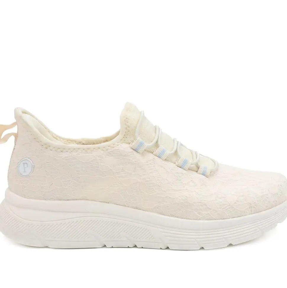 Easy Step In Wide Fit Memory Foam Trainers - Off White