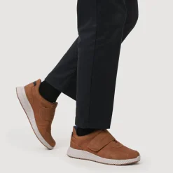 Easy Step In Wide Fit Touch Fastening Trainers - Tan