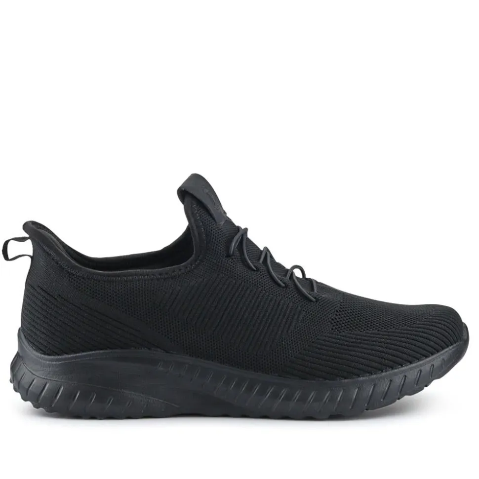 Easy Step In Wide Fit Trainers - Black