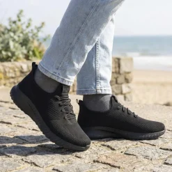 Easy Step In Wide Fit Trainers - Black