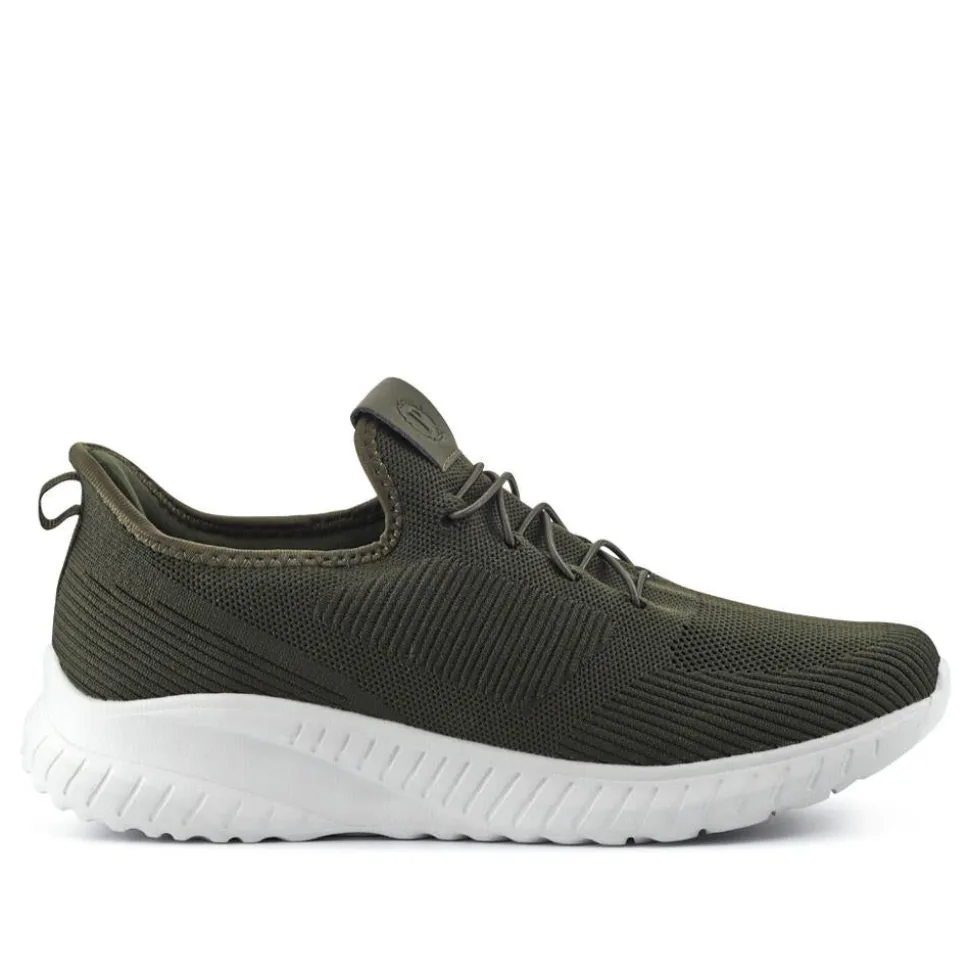 Easy Step In Wide Fit Trainers - Khaki
