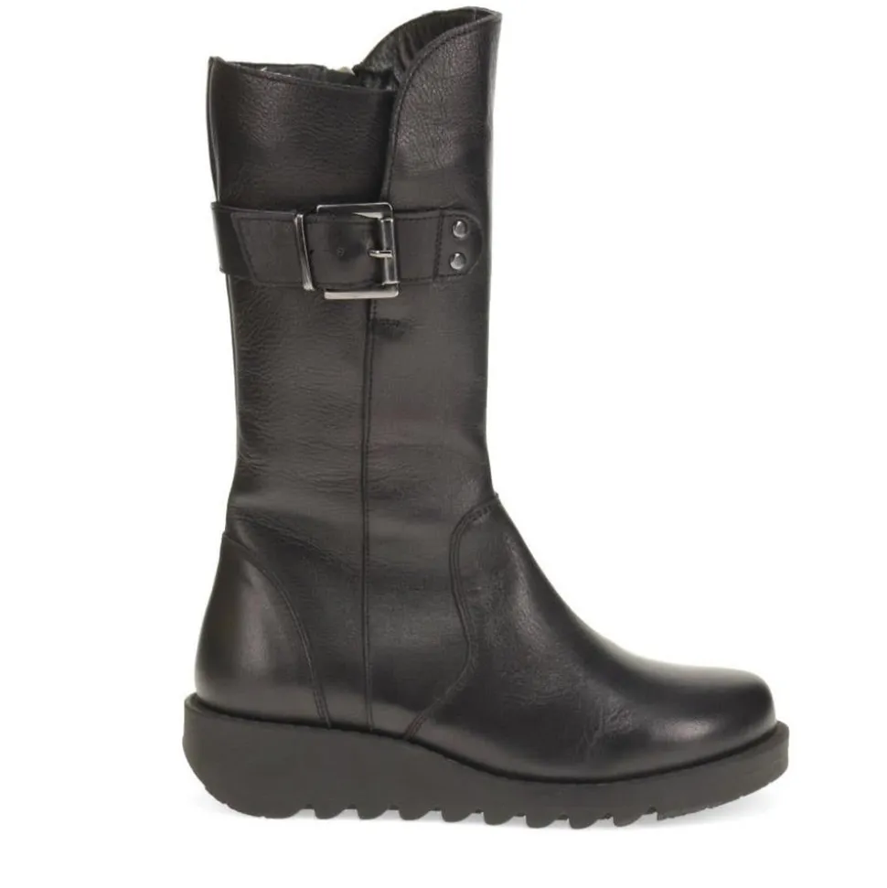 Edita Leather Calf Boots - Black