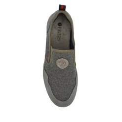 Elasticated Fabric Slip-Ons - Grey Multi