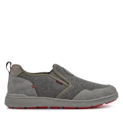 Elasticated Fabric Slip-Ons - Grey Multi
