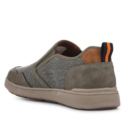 Elasticated Fabric Slip-Ons - Khaki Multi