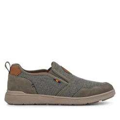 Elasticated Fabric Slip-Ons - Khaki Multi