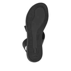 Elasticated Leather Sandals - Black
