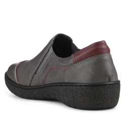 Elasticated Leather Slip-On Shoes - Grey