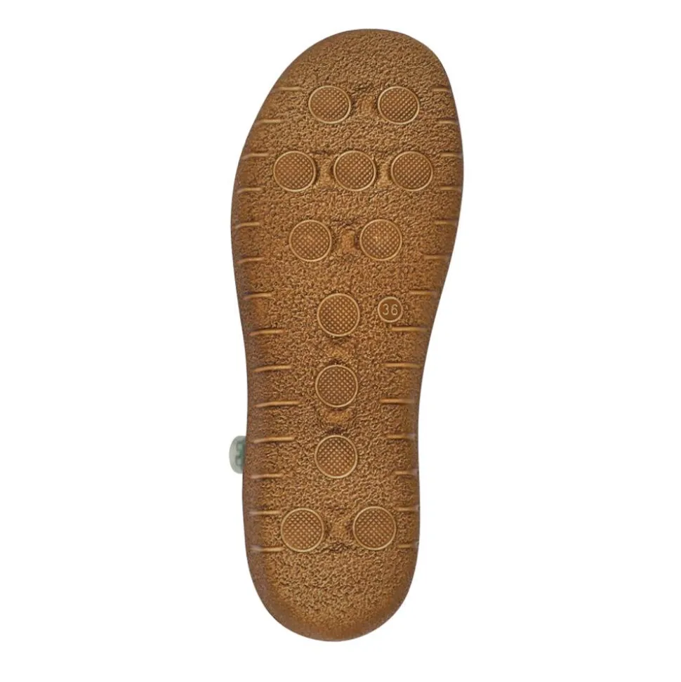 Elasticated Leather Slip-On Shoes - Khaki