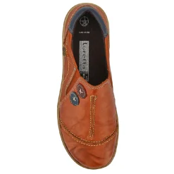 Elasticated Leather Slip-On Shoes - Tan