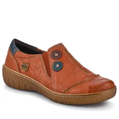 Elasticated Leather Slip-On Shoes - Tan