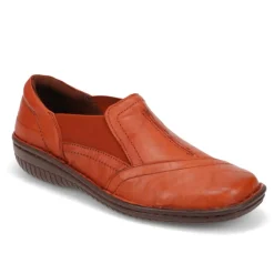 Elasticated Leather Slip-Ons - Tan
