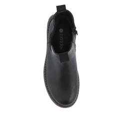 Elasticated Slip-On Boots With Inside Zip - Black