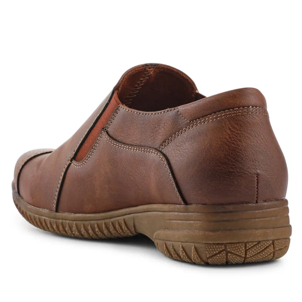 Elasticated Slip-On Shoes - Brown