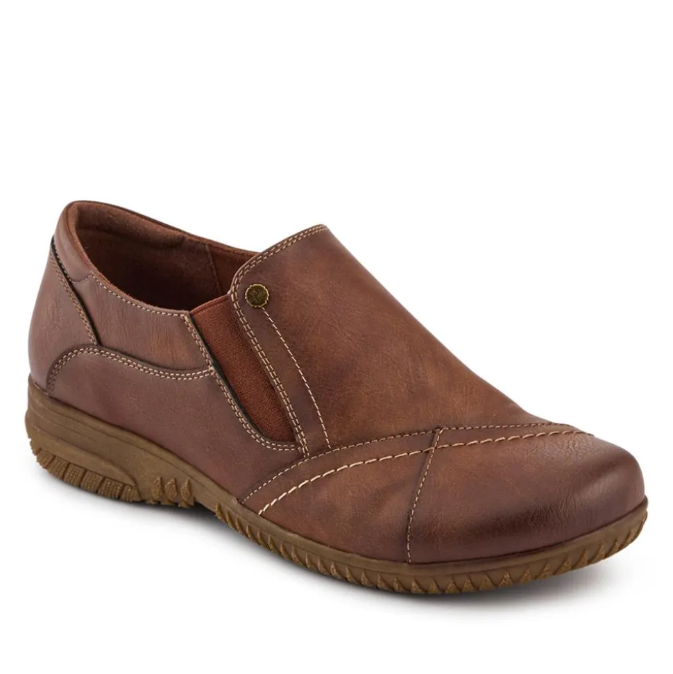 Elasticated Slip-On Shoes - Brown