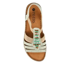 Elasticated Strappy Sandals - Green