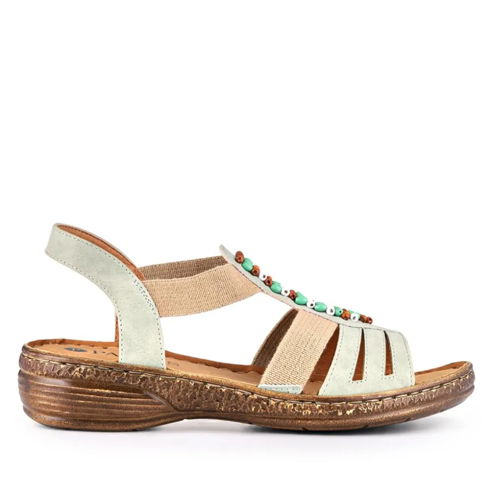 Elasticated Strappy Sandals - Green