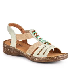 Elasticated Strappy Sandals - Green