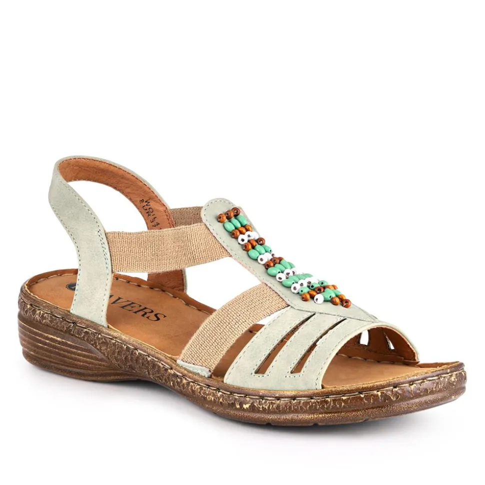 Elasticated Strappy Sandals - Green