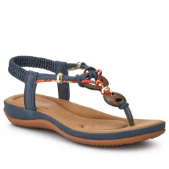 Elasticated Toe Post Sandals - Denim