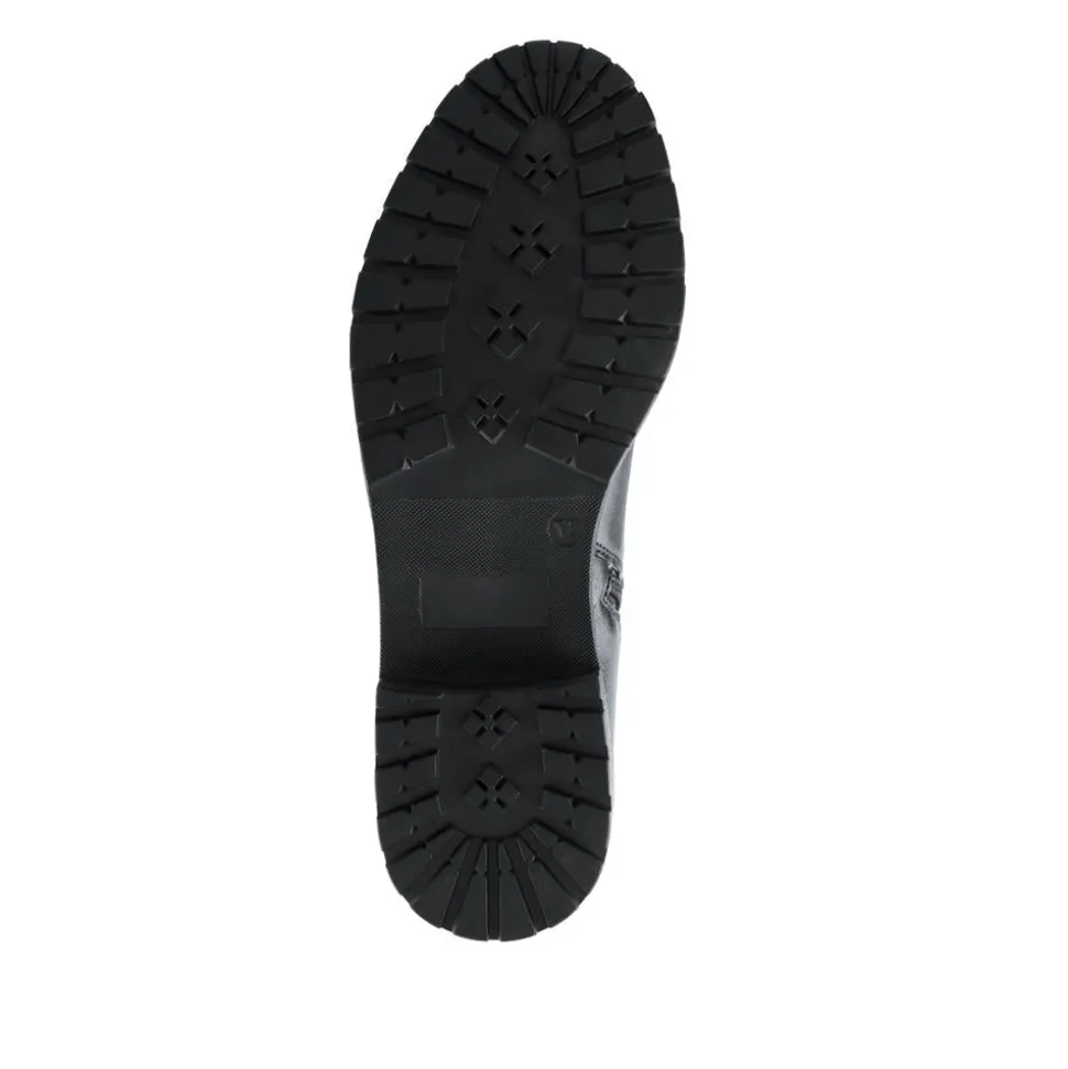 Elastic Fit Zip Up Long Boots - Black