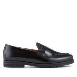 Elder Gabor Leather Loafers - Black